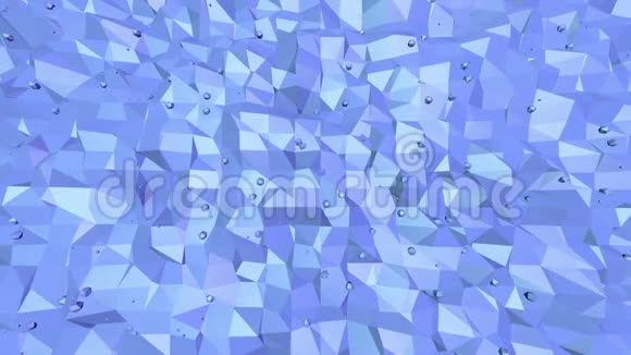蓝色金属低聚波面作为空间背景蓝色多边形几何振动环境或脉动视频的预览图