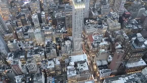 纽约曼哈顿天际线鸟瞰图视频的预览图