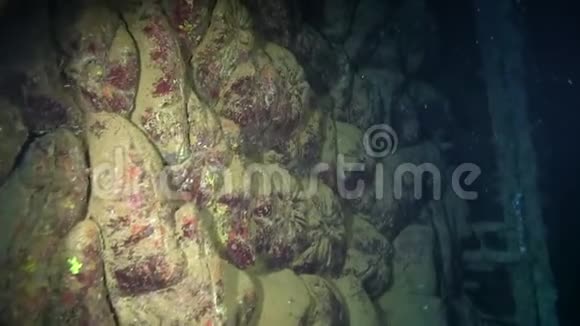 红海Umbria沉船中的袋装水泥视频的预览图