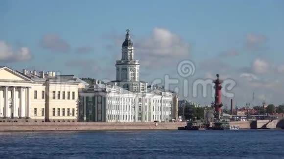 八月的早晨在涅瓦俄罗斯圣彼得堡视频的预览图