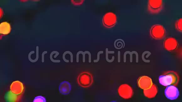 闪烁的彩色花环霓虹效果可循环元素视频的预览图