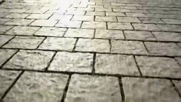 用石头做的人行道美丽的花园步道视频的预览图