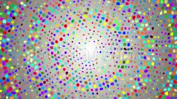 半色调图案背景圆形白色灰色背景上的彩色点的螺旋状波浪运动动画颗粒和颗粒视频的预览图