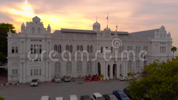 马来西亚槟城乔治敦市政厅的航拍照片视频的预览图