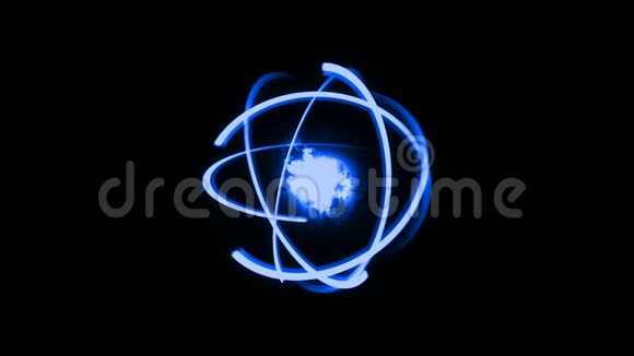 三维渲染原子发光核模型分子结构与微量原子和电子物理背景视频的预览图
