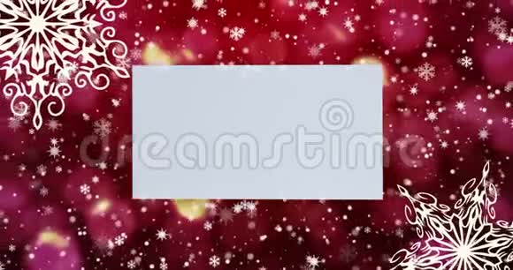 圣诞无缝循环背景与雪花顶部视图与字母和复制空间视频的预览图