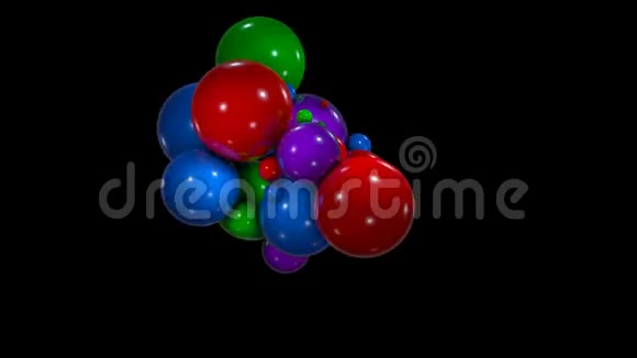 混沌运动彩色球体的抽象背景视频的预览图