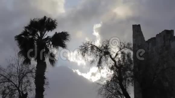 耶路撒冷时间推移云彩天空古墙视频的预览图