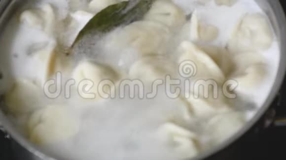 肉汤圆馄饨用调味锅煮视频的预览图