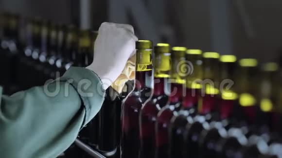 在葡萄酒厂人类在传送带上工作视频的预览图