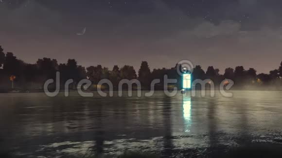 夜间景观与另一个维度的门户视频的预览图