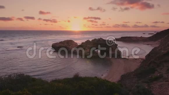 澳洲海滩日落景象莫宁顿半岛视频的预览图