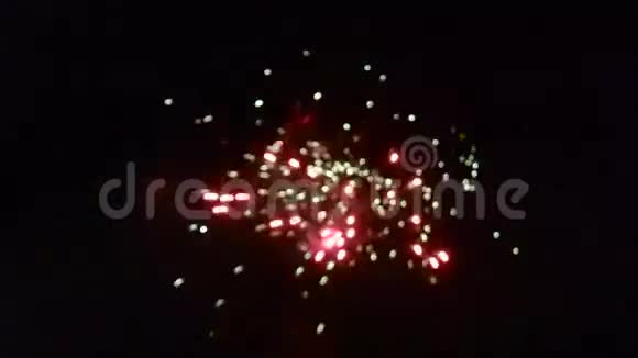 五彩缤纷的烟花在晚上视频的预览图