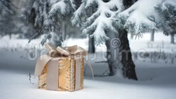 雪上的礼盒视频的预览图