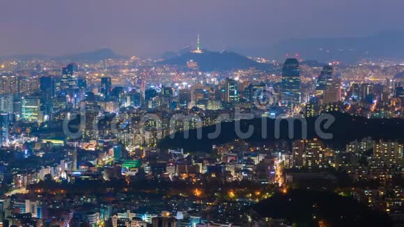 缩小韩国首尔市天际线的时间间隔视频的预览图
