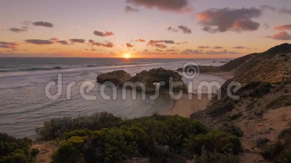 澳洲海滩日落景象莫宁顿半岛视频的预览图