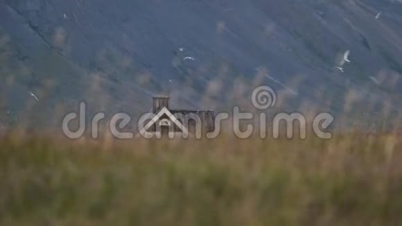 一座孤独的房子透过摇曳的草地被看到安德列夫视频的预览图