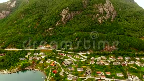 挪威挪威美丽的风景挪威渔民村视频的预览图