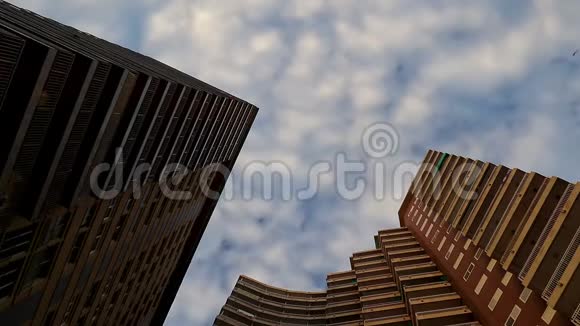 西班牙帕拉莫斯小镇有云的高楼大厦延时镜头视频的预览图