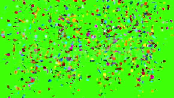 彩纸党绿色背景下的爆炸视频的预览图