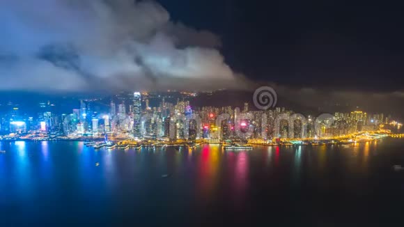 香港维港夜间4k延时录像视频的预览图
