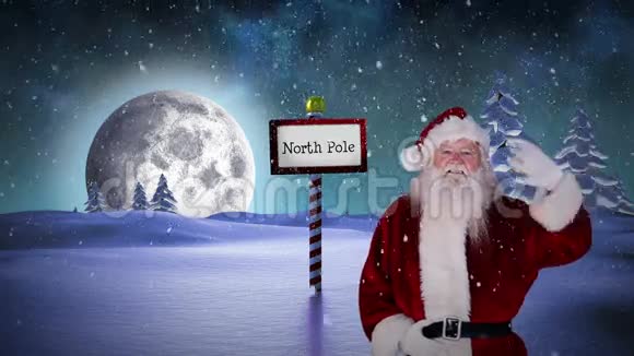 圣诞老人在北极挥手视频的预览图