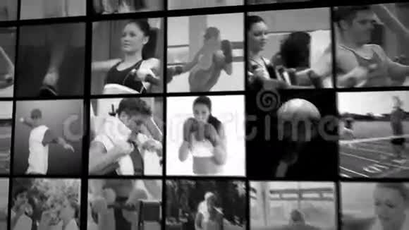 人们在健身房锻炼的短片段视频的预览图