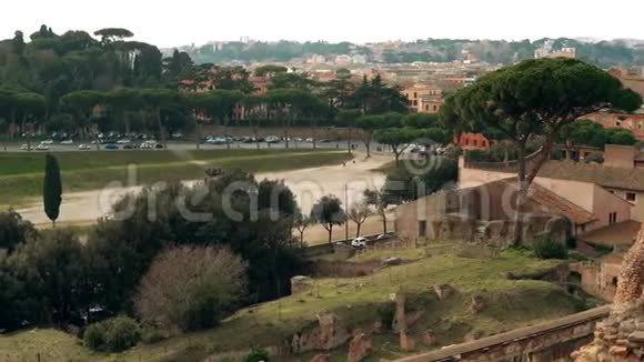 迷人而壮丽的罗马古代景观意大利马戏团美丽的城市全景视频的预览图