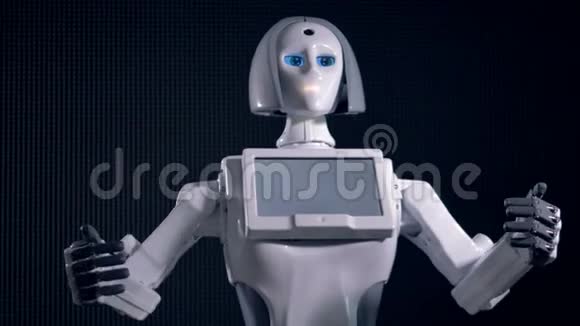 白色机器人手臂一起分开移动视频的预览图