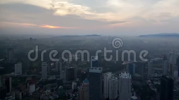 吉隆坡日落时间消失天际线视频的预览图