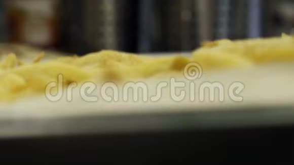 炸薯条从烤箱里冒出来视频的预览图