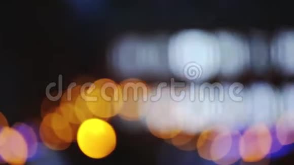 夜城博克灯节日照明自然离焦模糊Bokeh背景效应视频的预览图