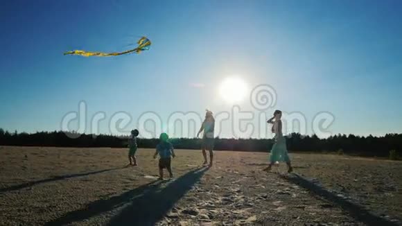 大幸福家庭的乐趣跑到天空风筝视频的预览图