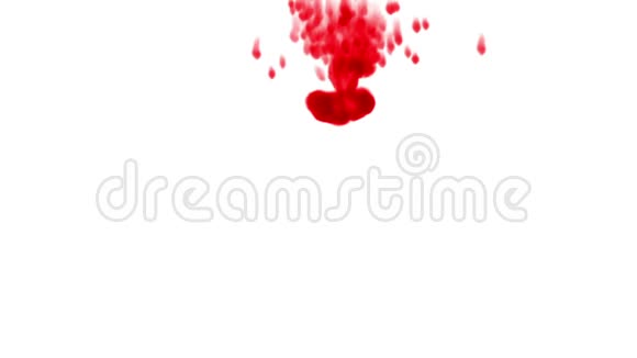 液体中的一滴墨水红色素在水中卷曲缓慢运动背景或背景用于烟雾视频的预览图
