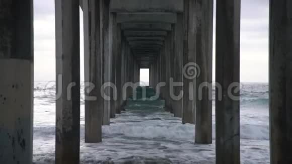 美丽的埃伦布朗宁斯克里普斯纪念码头日落景色视频的预览图