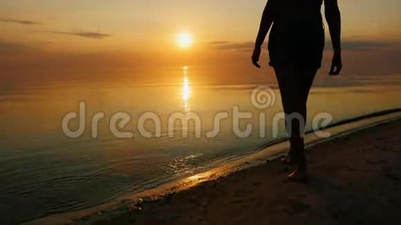 日落时分妈妈带着两个孩子去海里游泳视频的预览图