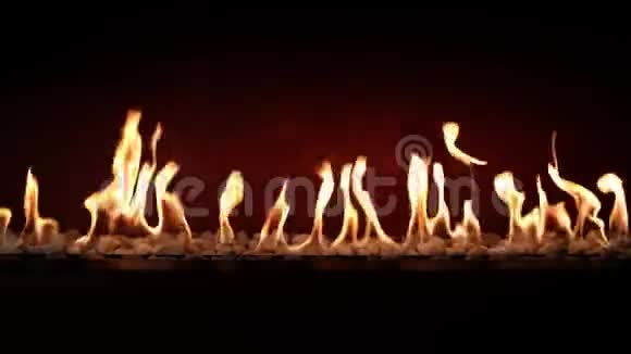 美妙可爱令人满意的气氛接近木炭燃烧缓慢橙色火焰在舒适的原木壁炉视频的预览图