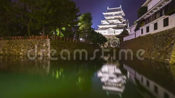 日本北九州Kokura城堡夜间延时录像视频的预览图