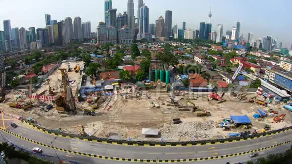 吉隆坡市中心地区一个大型建筑工地的延时镜头视频的预览图