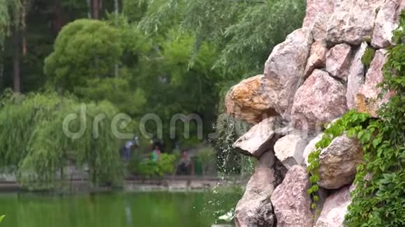 来自红土岩的花园瀑布视频的预览图