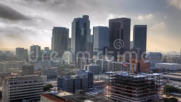4K超高清雾景洛杉矶市中心视频的预览图