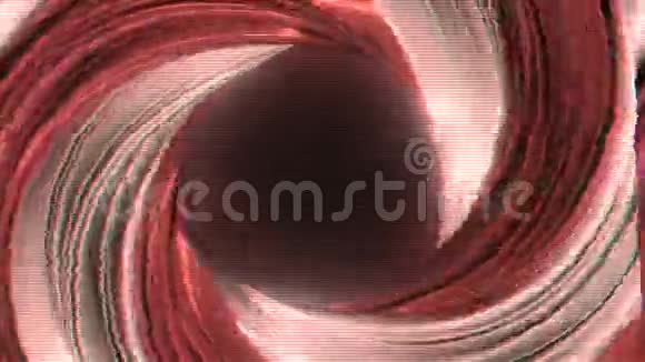 红色和粉红色发光圆圈运动背景视频动画无缝循环摘要三维圆周运动电视噪声视频的预览图