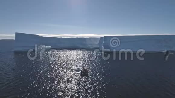 南极海洋中的旅游船空中射击视频的预览图
