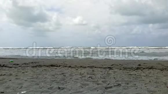 海滩海岸岸沙视频的预览图