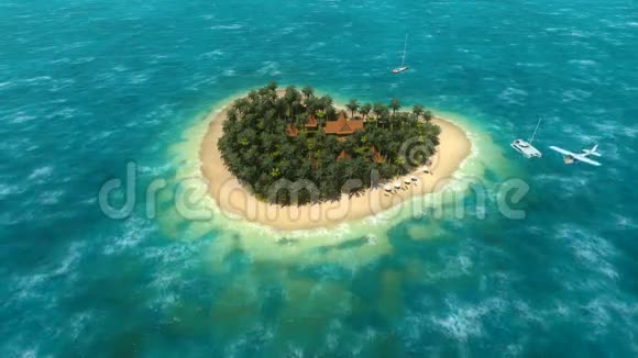 平面在心形岛上视频的预览图