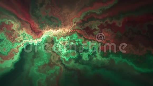自然美丽的大理石湍流图案红色绿色纹理动画背景新的独特品质多彩欢乐视频的预览图