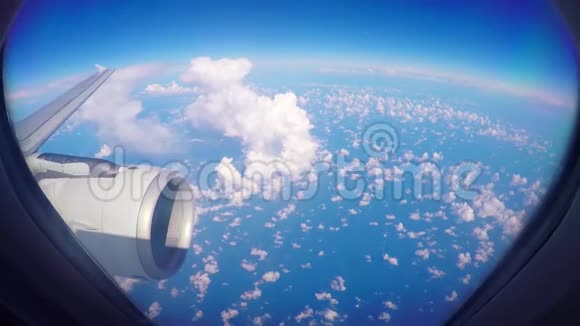 日落时的飞机窗口视图1080高清客机航空公司飞行繁忙视频的预览图
