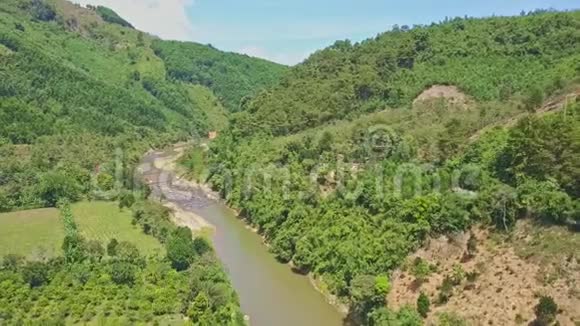 高地景观河峡谷和悬索桥视频的预览图