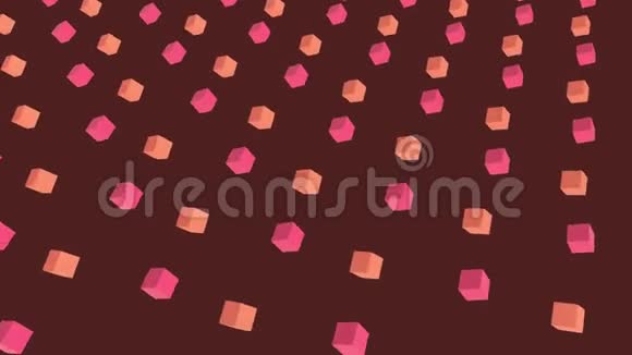 3D粉色和橙色方块移动视频的预览图