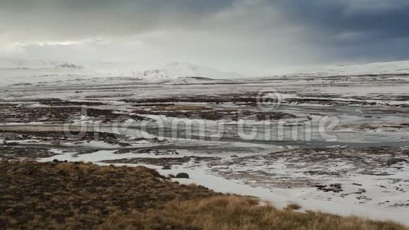 冰岛冬季全景的时间流逝视频的预览图